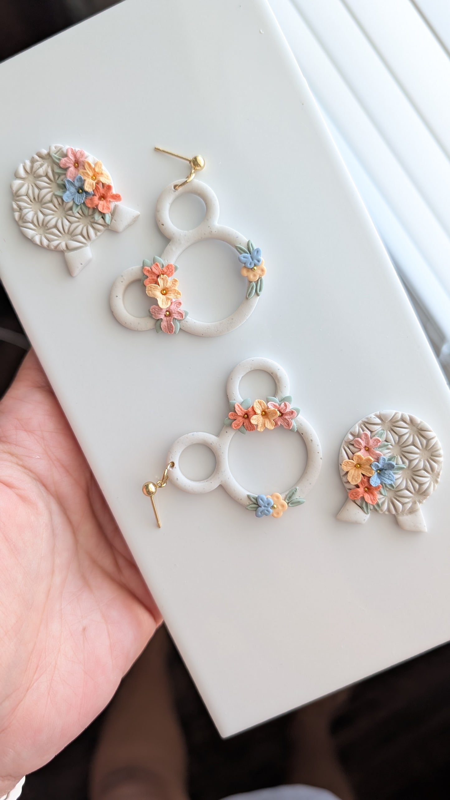 FLORAL SPACESHIP EARTH DANGLES
