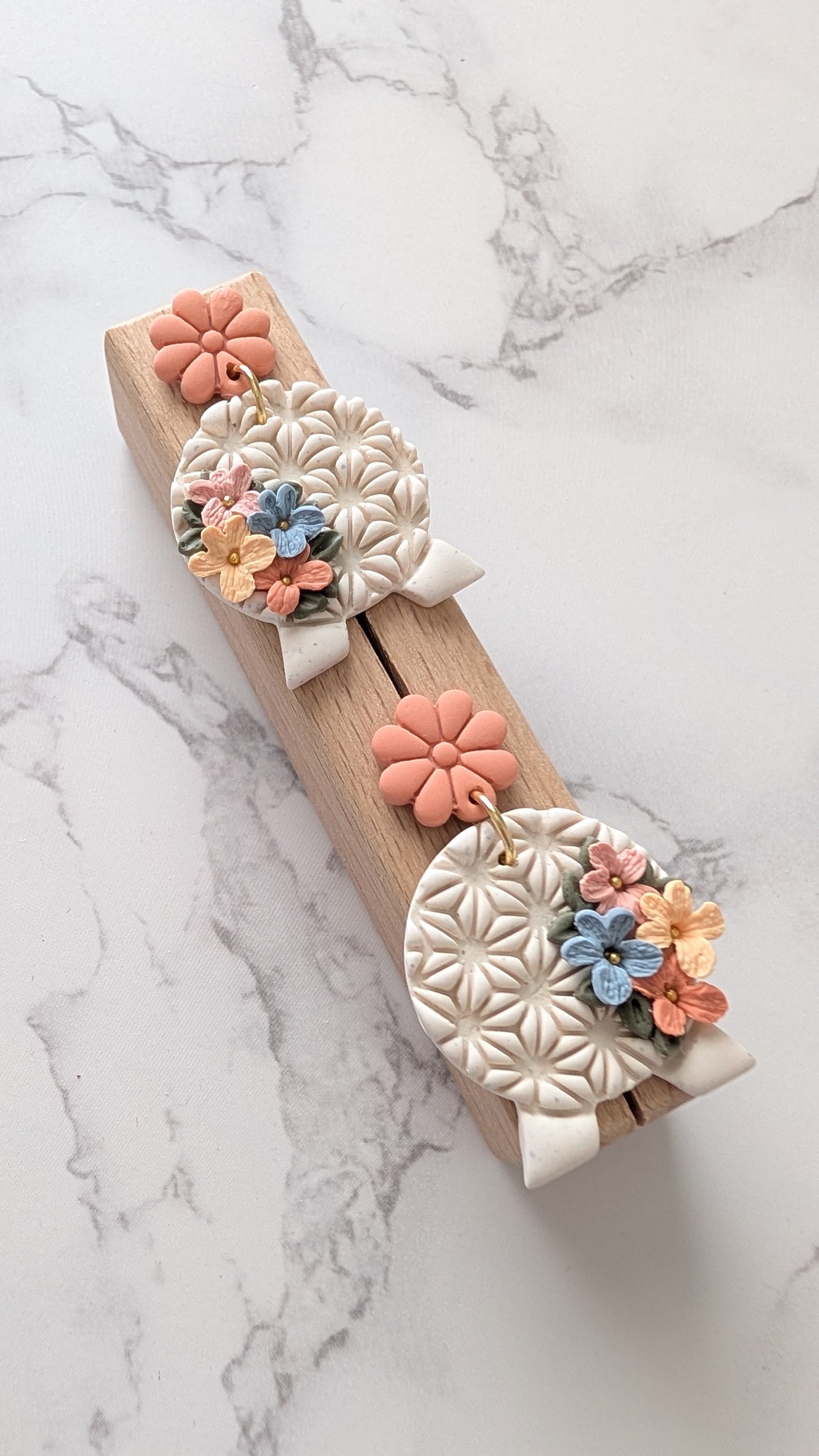 FLORAL SPACESHIP EARTH DANGLES