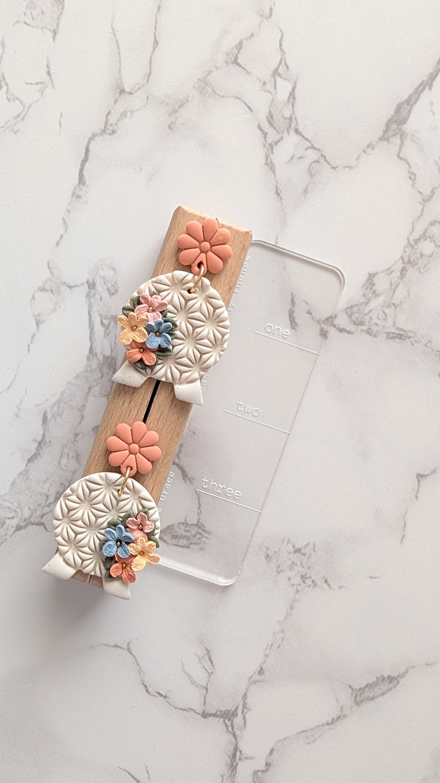FLORAL SPACESHIP EARTH DANGLES