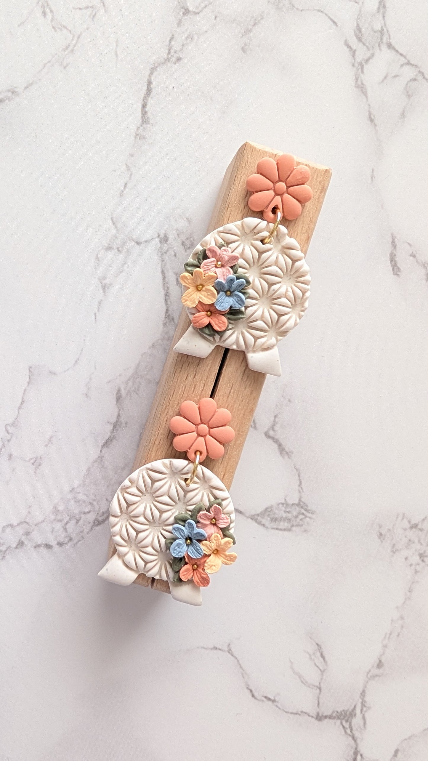 FLORAL SPACESHIP EARTH DANGLES