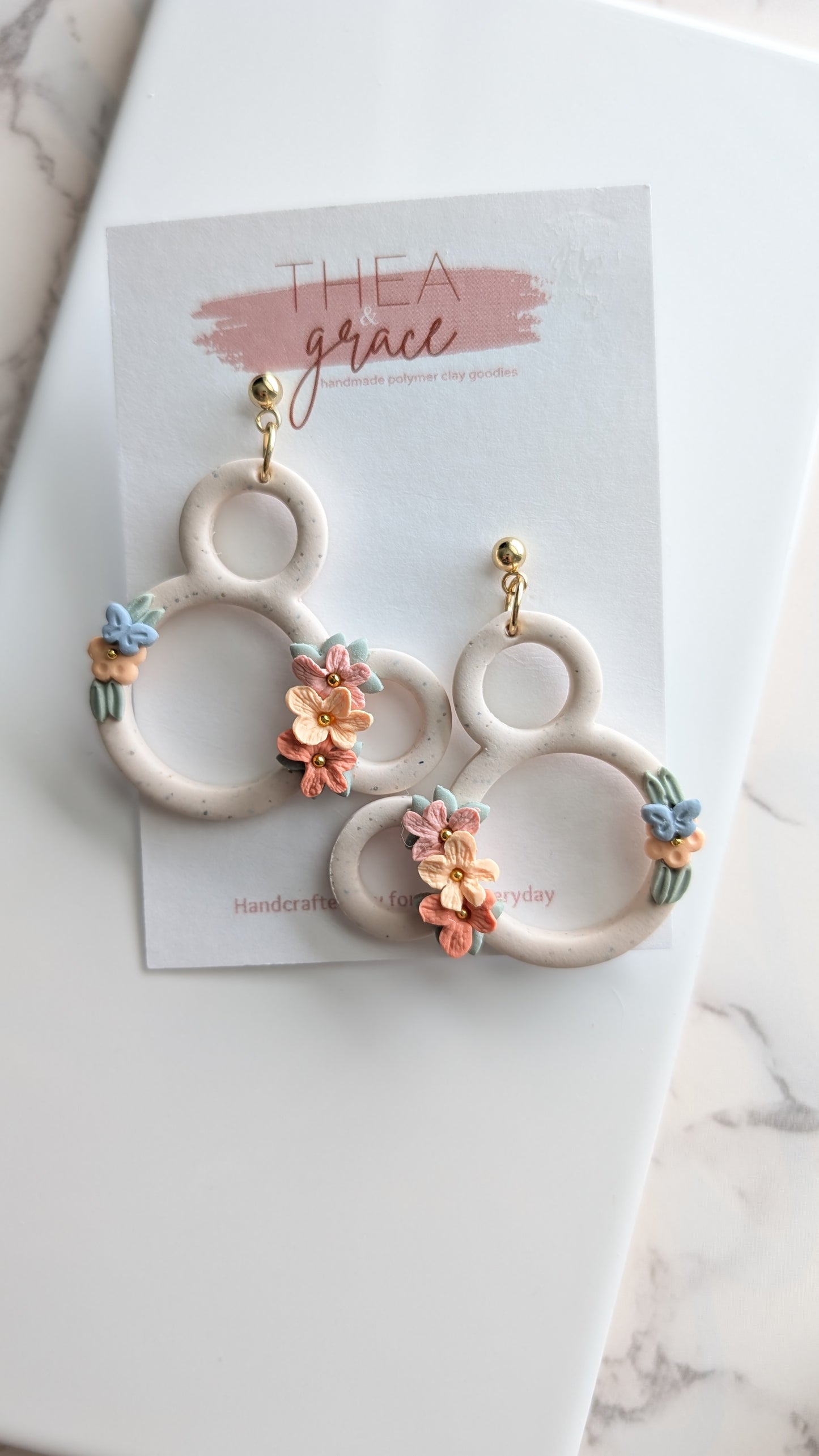 FLORAL MOUSE CUTOUT DANGLES