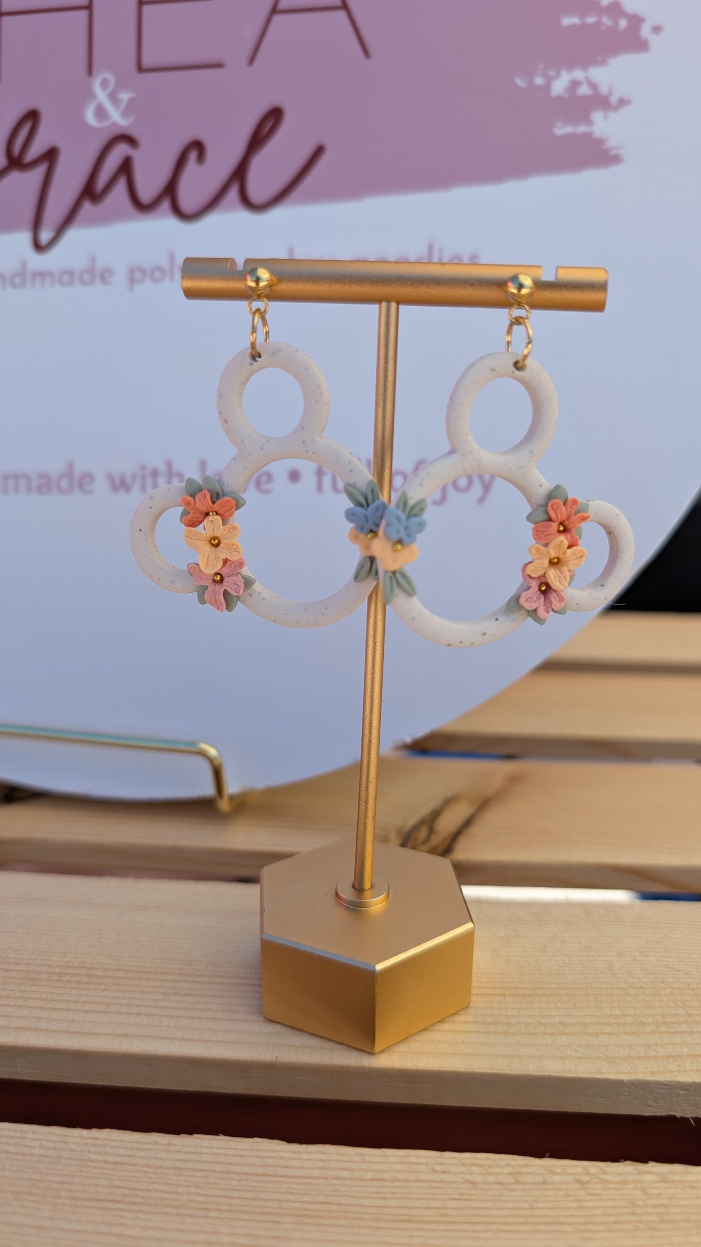 FLORAL MOUSE CUTOUT DANGLES