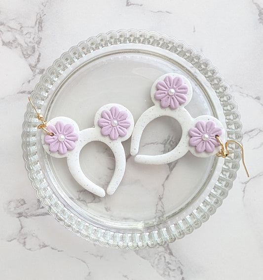 FLOWERS & PEARLS LARGE MOUSE EARS