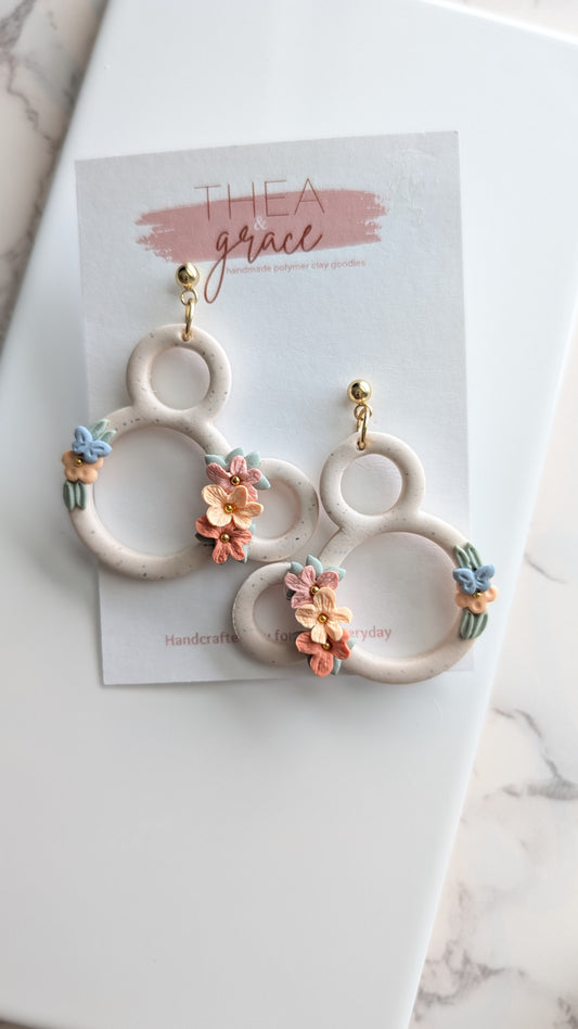 FLORAL MOUSE CUTOUT DANGLES