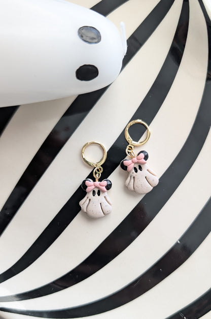 GHOST MOUSE W/BOW DANGLES