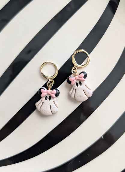 GHOST MOUSE W/BOW DANGLES