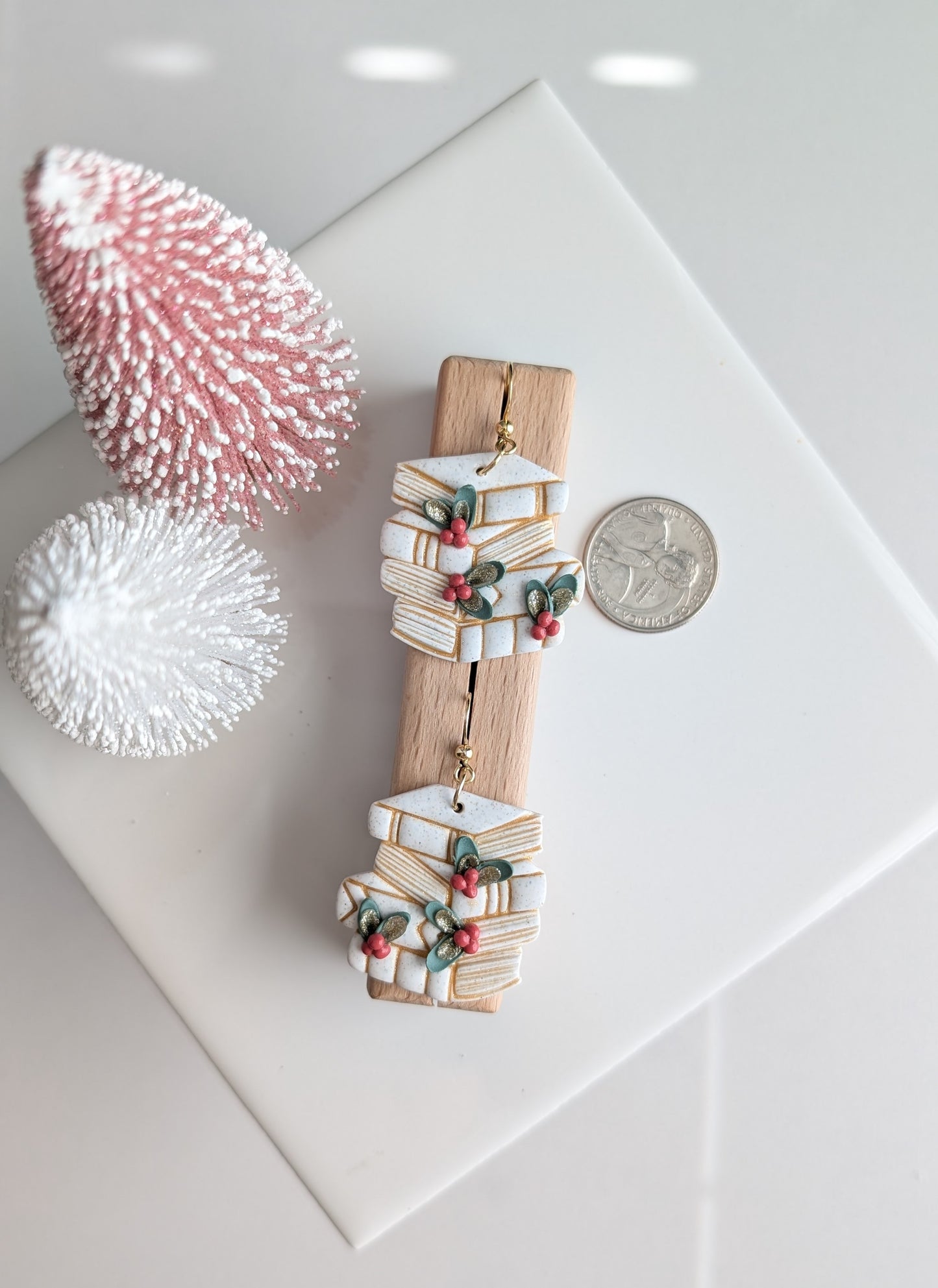 STACK OF MISTLETOES & BOOKS