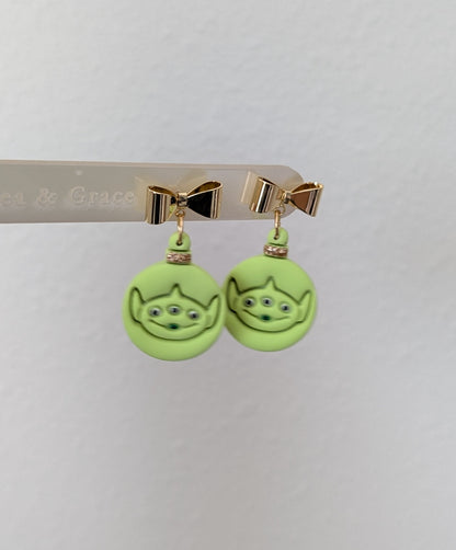 GREEN LITTLE DUDE HOLIDAY DANGLES