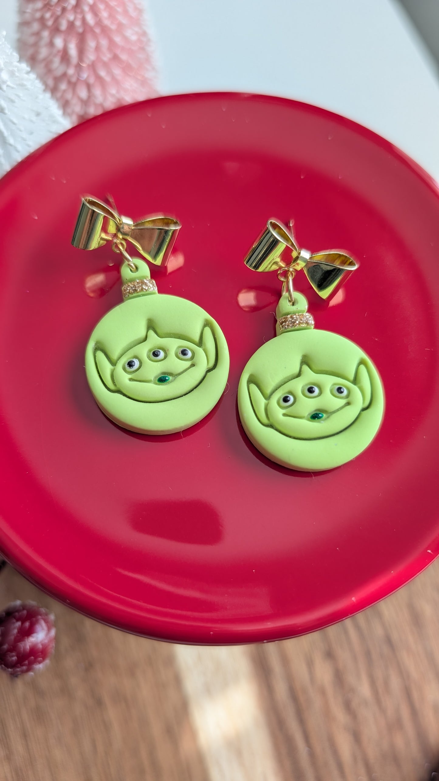 GREEN LITTLE DUDE HOLIDAY DANGLES
