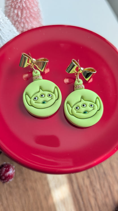 GREEN LITTLE DUDE HOLIDAY DANGLES