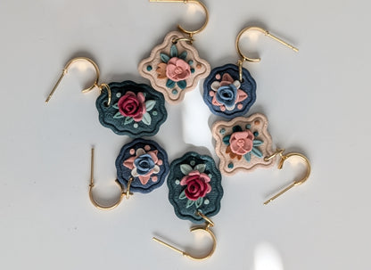MINI FLORAL FRAMED DANGLES