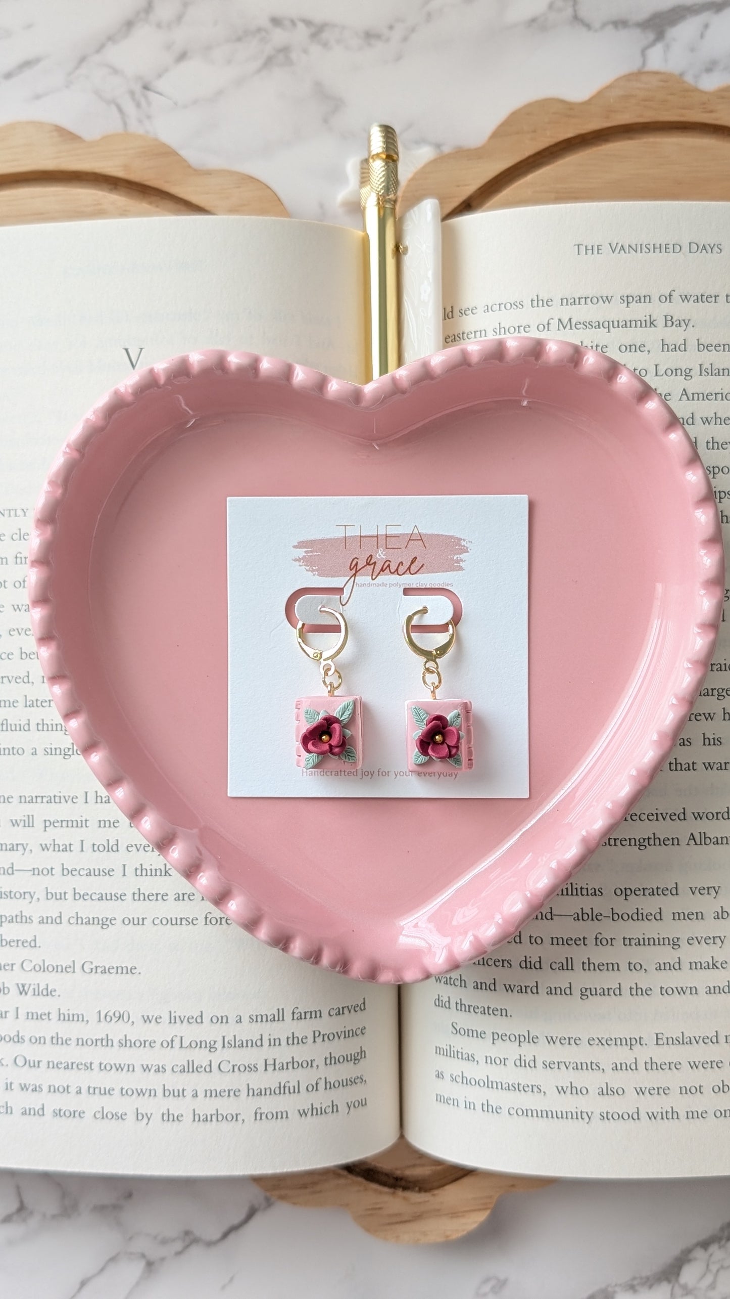 SINGLE BOOKS W/ ROSE DANGLES