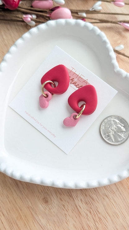 RED/LT. PINK DUO DANGLES