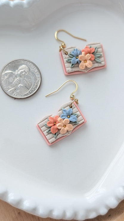 DAPHNE FLORAL OPEN BOOK DANGLES