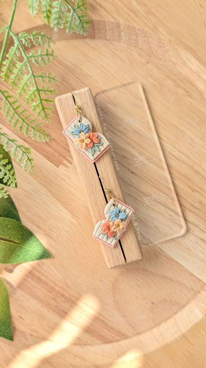 DAPHNE FLORAL OPEN BOOK DANGLES