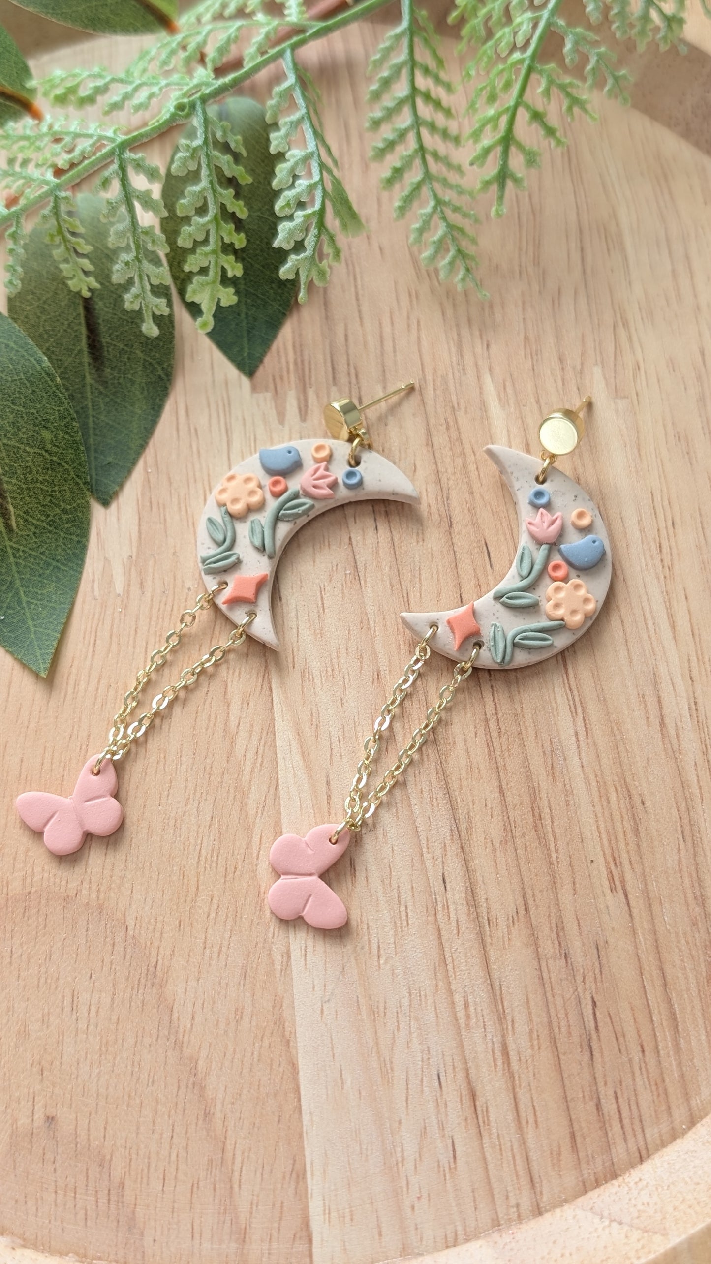 MEADOW FLORAL MOON DANGLES