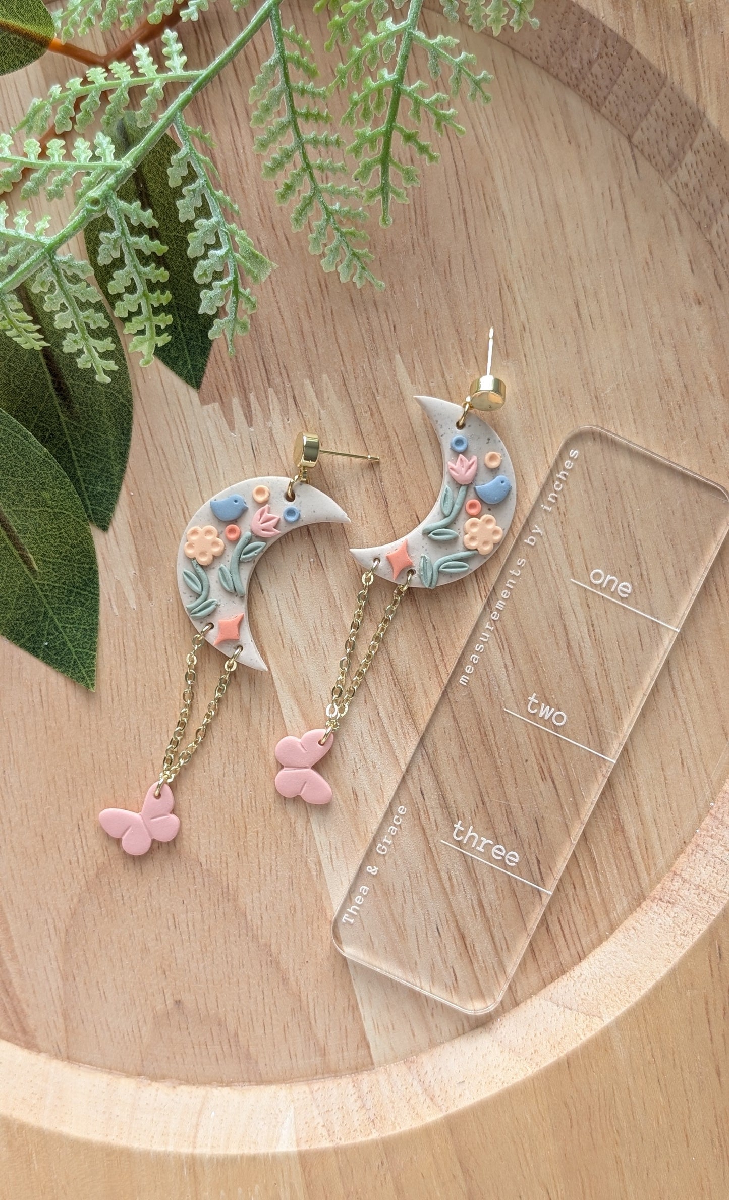 MEADOW FLORAL MOON DANGLES