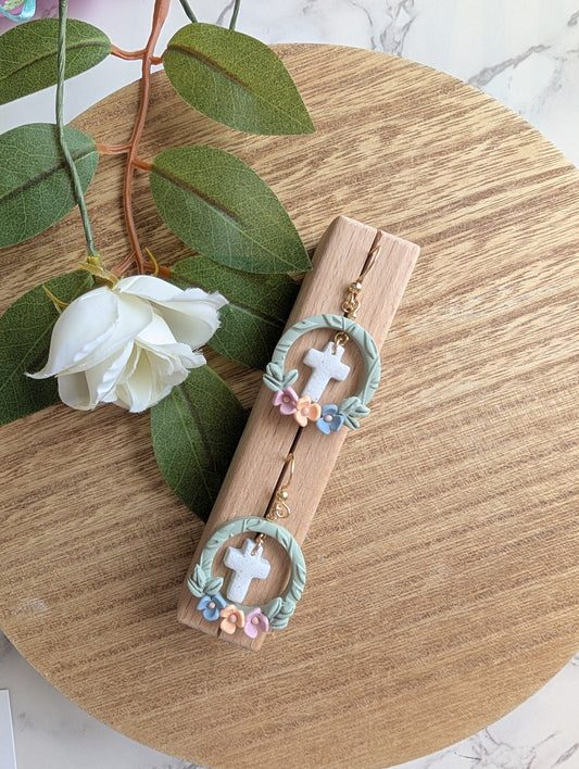 FRAMED CROSS DANGLES