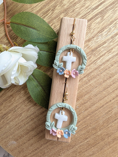 FRAMED CROSS DANGLES