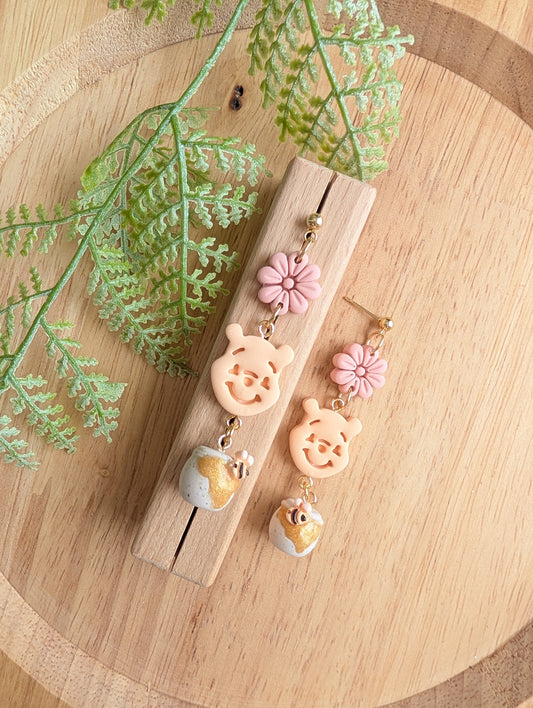 HONEY BEAR TRIO DANGLES *made to order*