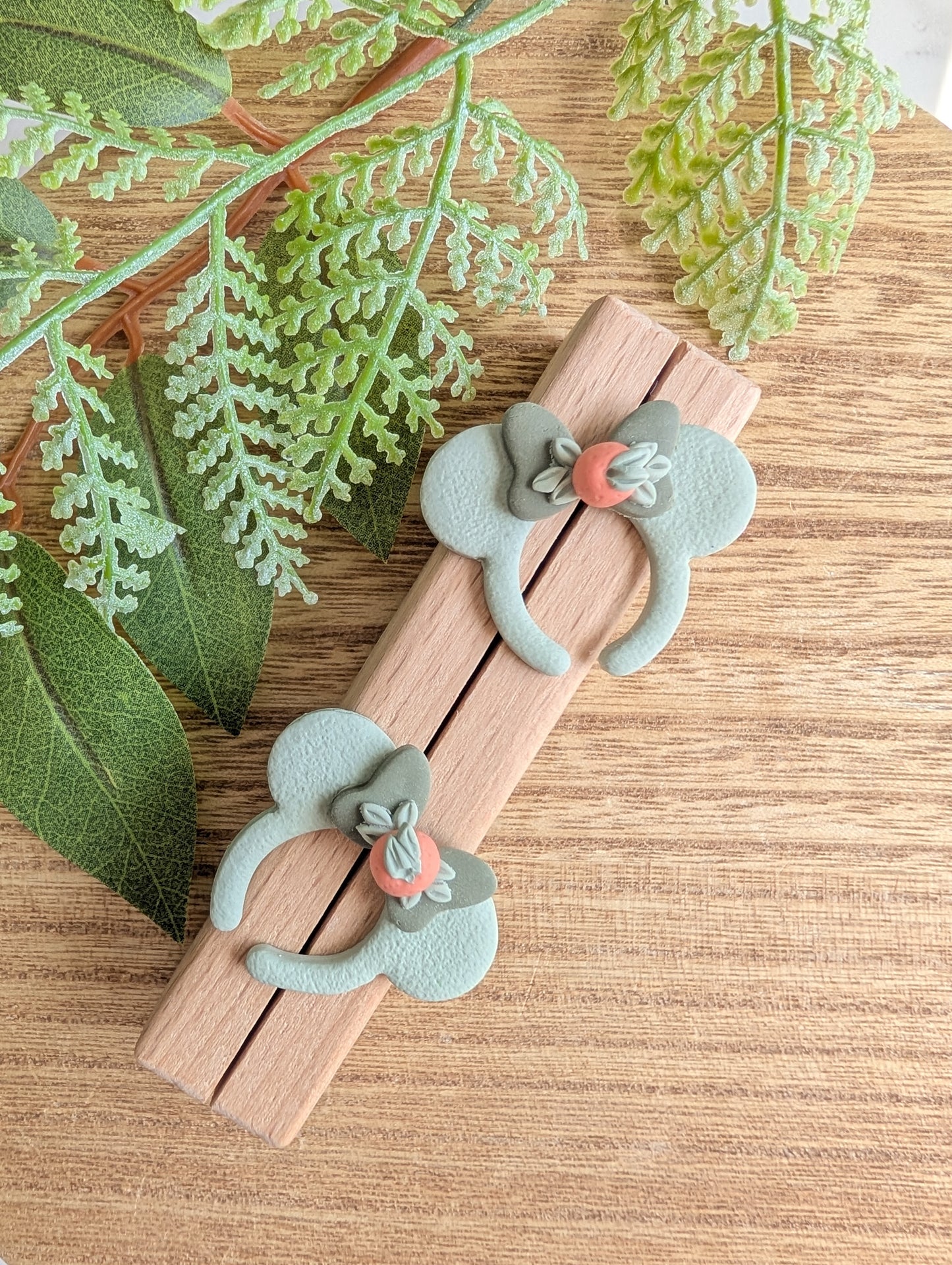 SPRING ORANGE MOUSE EARS *pick your hardware out of 2*