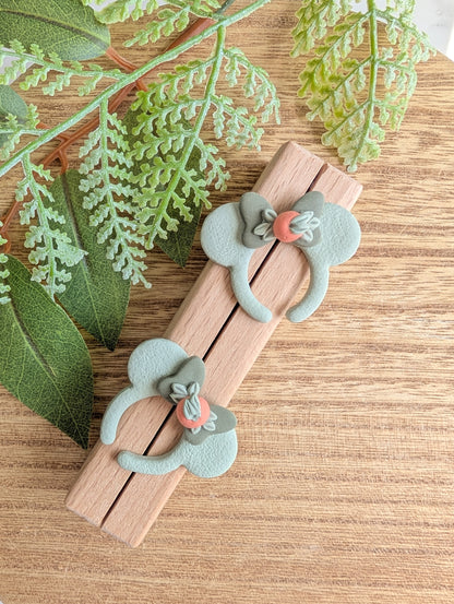 SPRING ORANGE MOUSE EARS *pick your hardware out of 2*