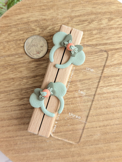 SPRING ORANGE MOUSE EARS *pick your hardware out of 2*