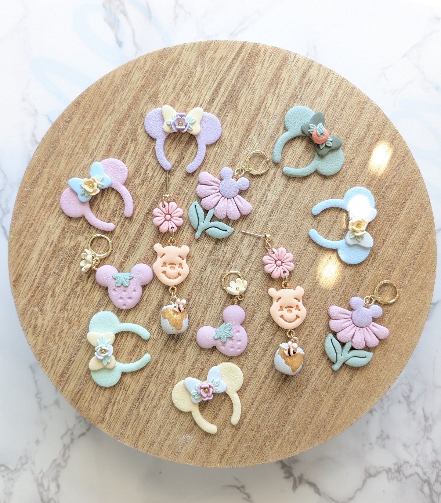 SPRING ORANGE MOUSE EARS *pick your hardware out of 2*