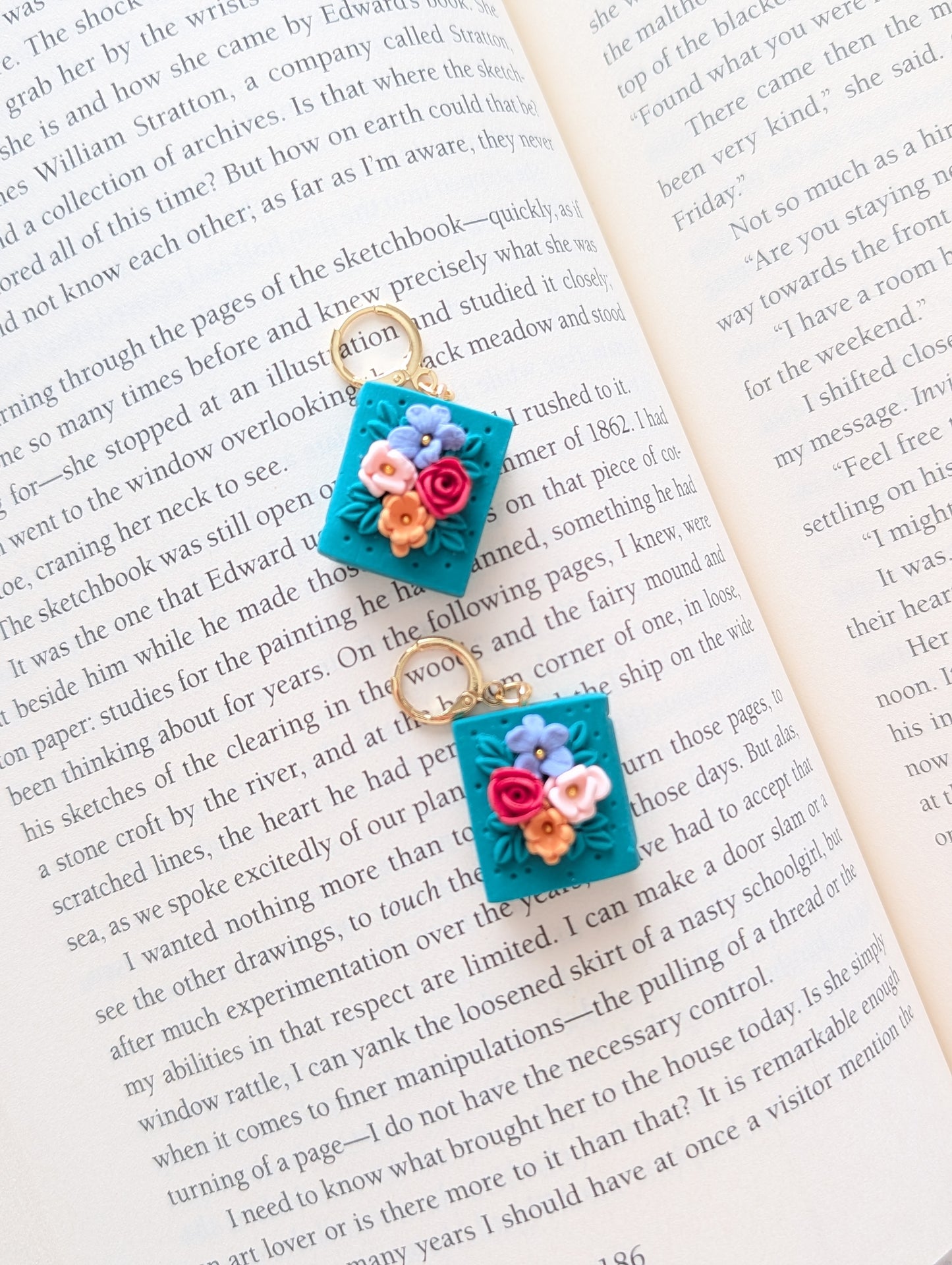SIENNA FLORAL BOOK DANGLES