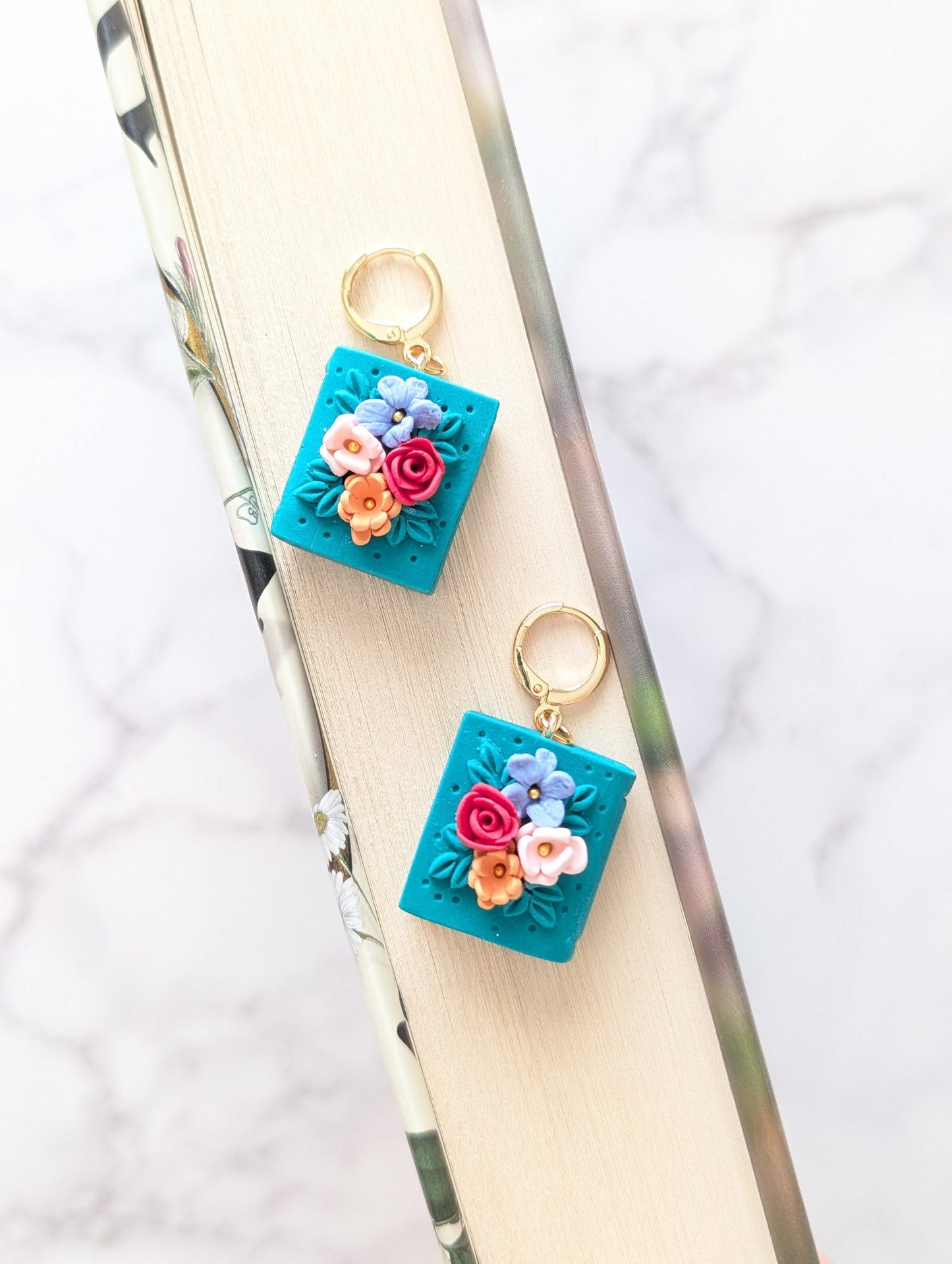 SIENNA FLORAL BOOK DANGLES