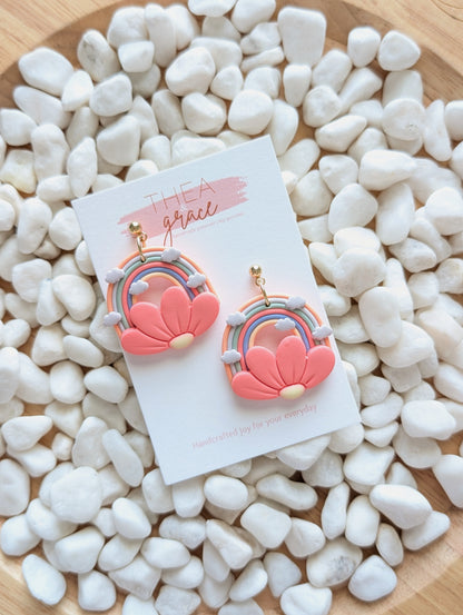FLORAL RAINBOW DANGLES  Summer Collab Thea and Grace x Imagination Station (Made to order)