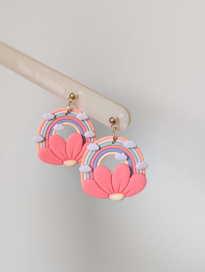 FLORAL RAINBOW DANGLES  Summer Collab Thea and Grace x Imagination Station (Made to order)