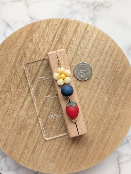 RED, WHITE & FRUITS DANGLES