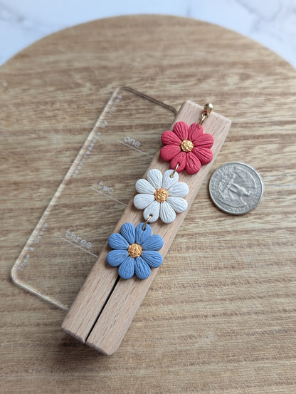 RED, WHITE & FLORAL DANGLES