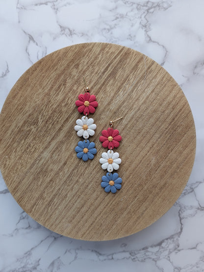 RED, WHITE & FLORAL DANGLES