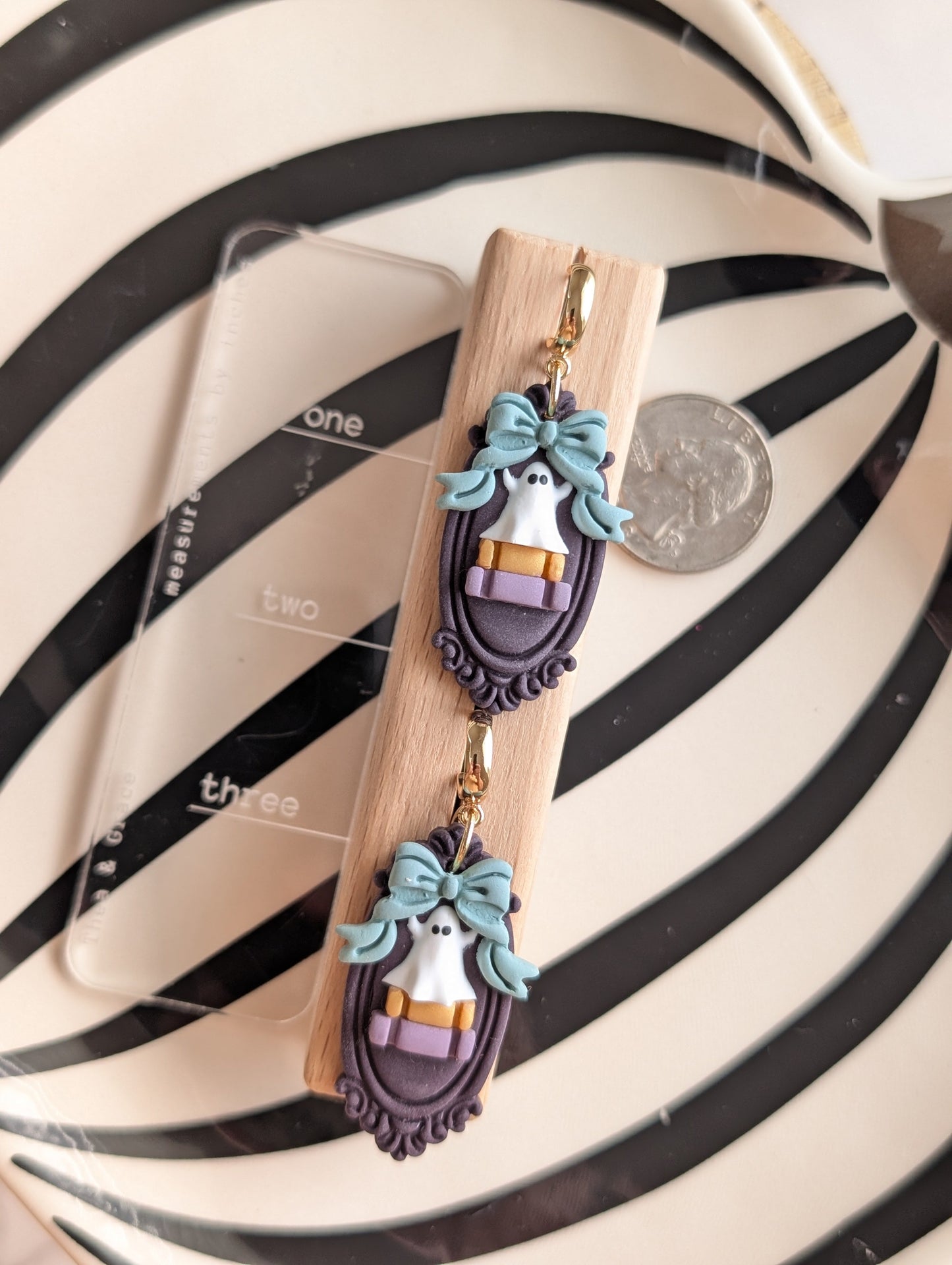 LENORA GHOST & BOOKS DANGLES