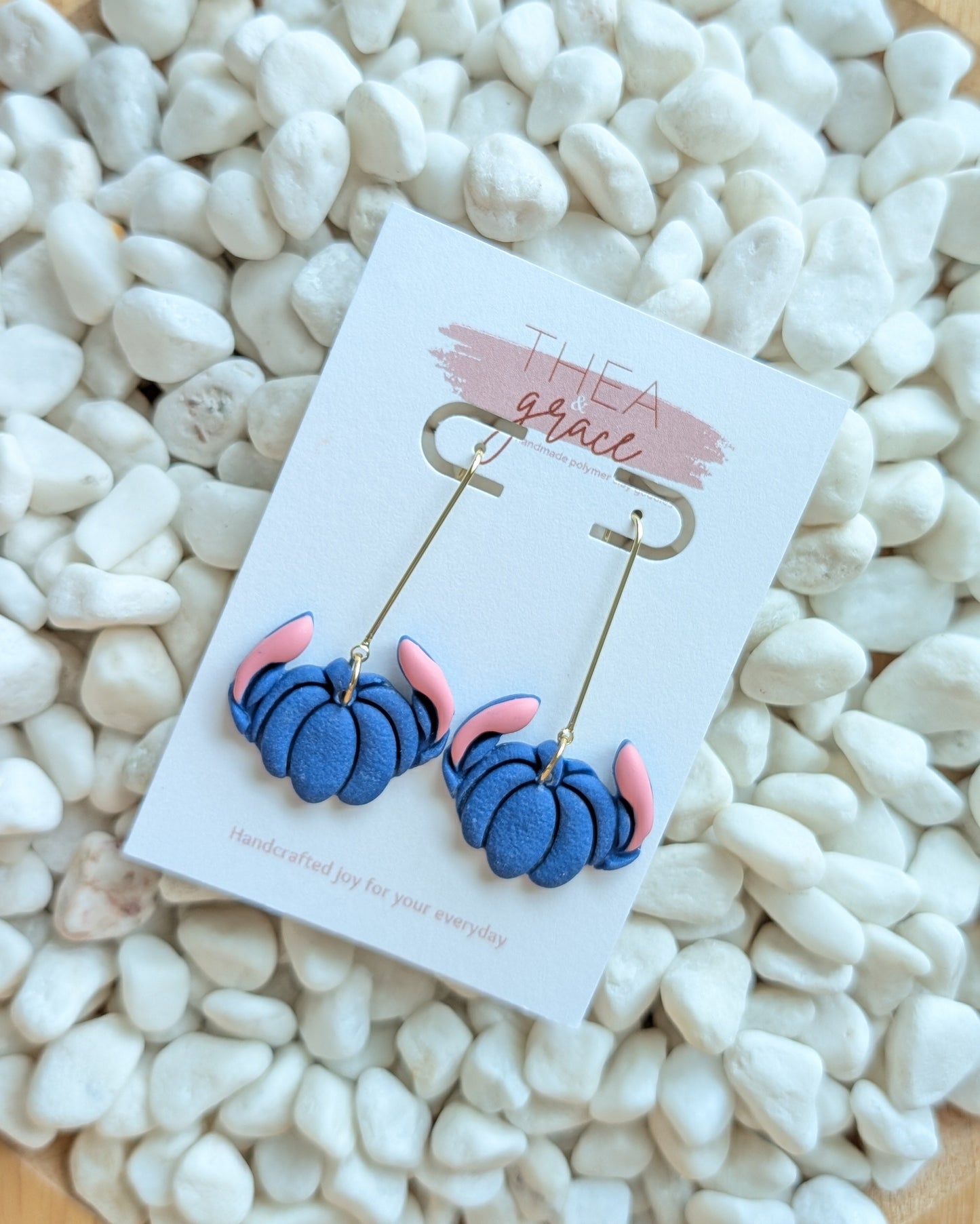 BLUE ALIEN PUMPKIN DANGLES