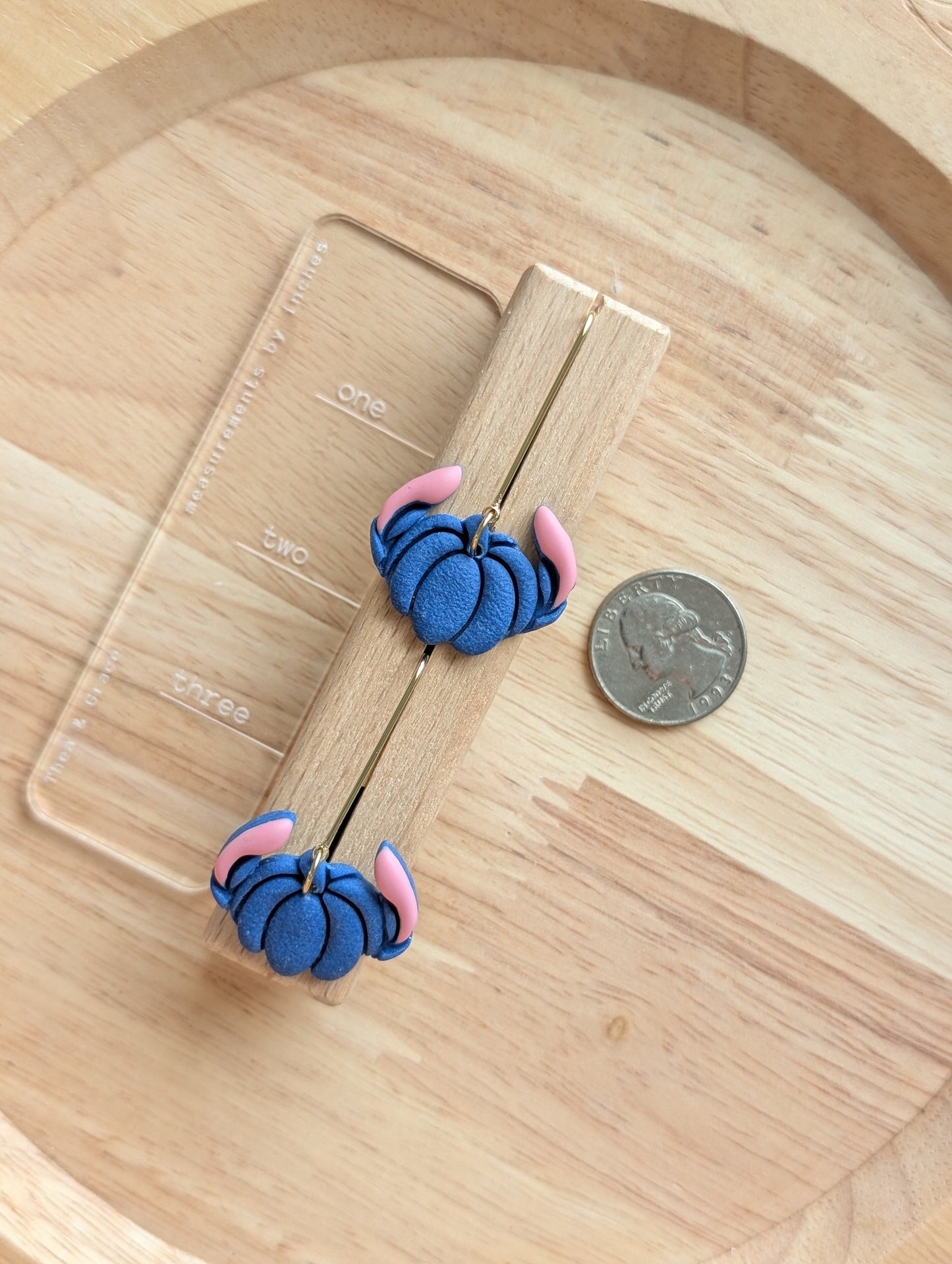 BLUE ALIEN PUMPKIN DANGLES