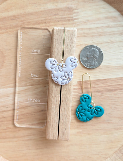 FLORAL DEBOSSED MOUSE DANGLES
