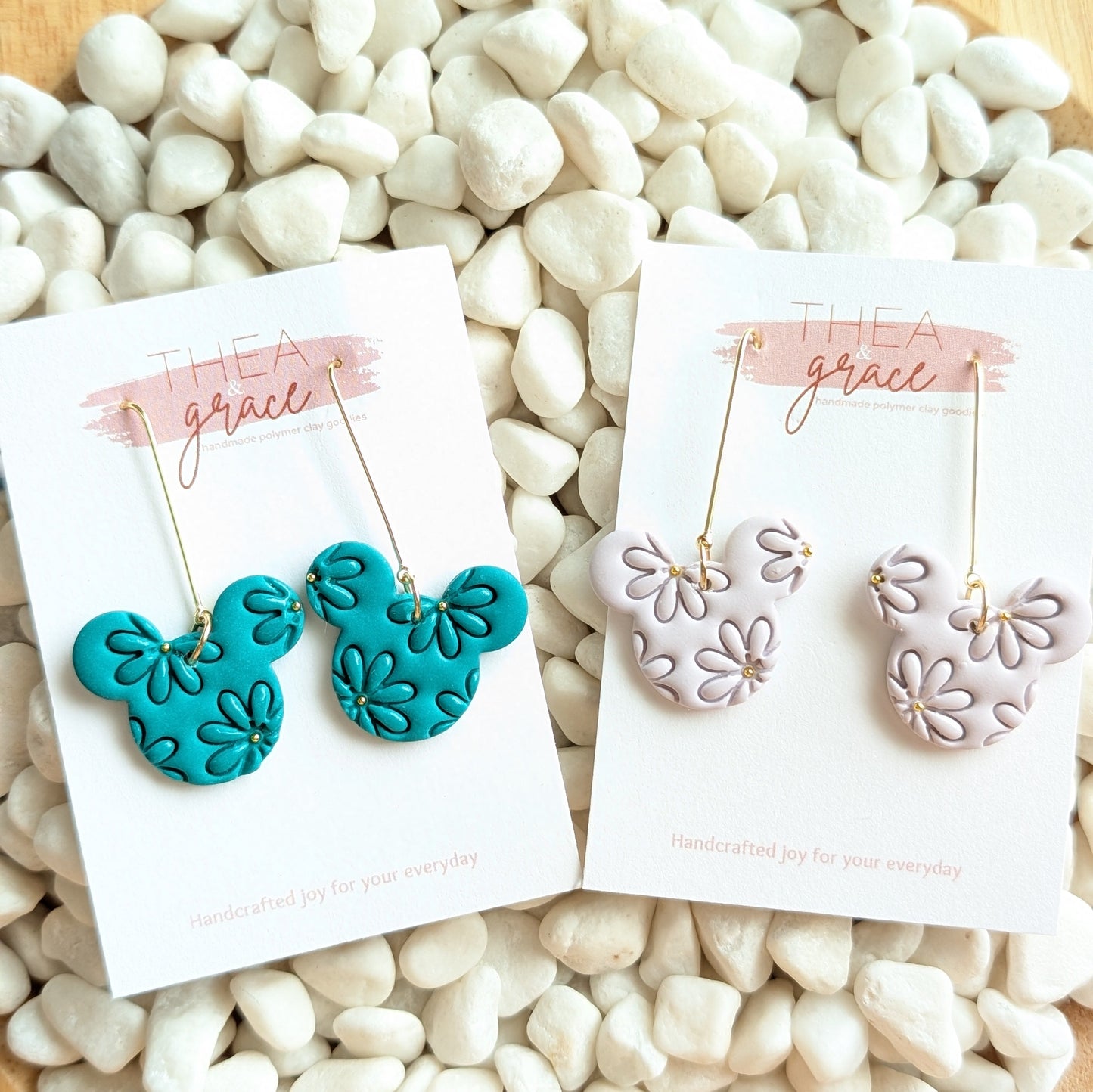 FLORAL DEBOSSED MOUSE DANGLES