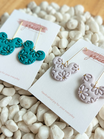 FLORAL DEBOSSED MOUSE DANGLES